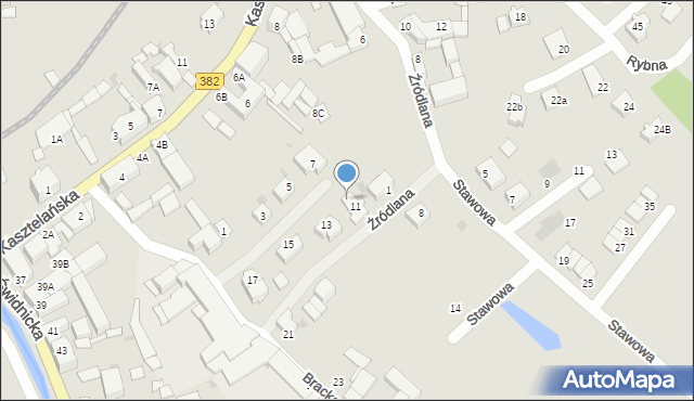 Strzegom, Bracka, 9, mapa Strzegom