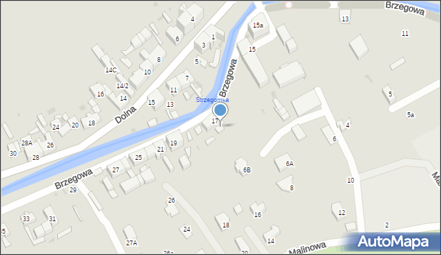 Strzegom, Brzegowa, 17a, mapa Strzegom