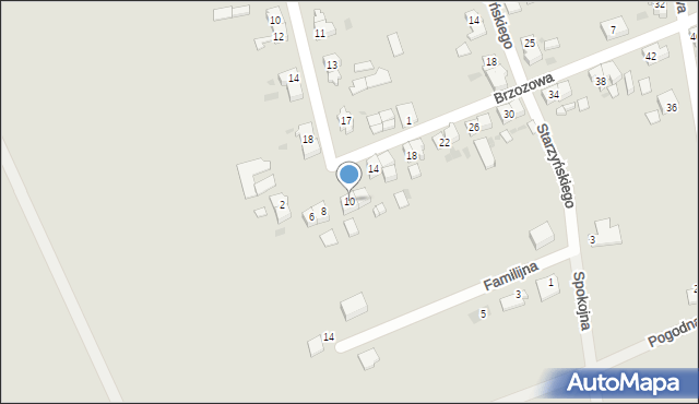 Strzegom, Brzozowa, 10, mapa Strzegom