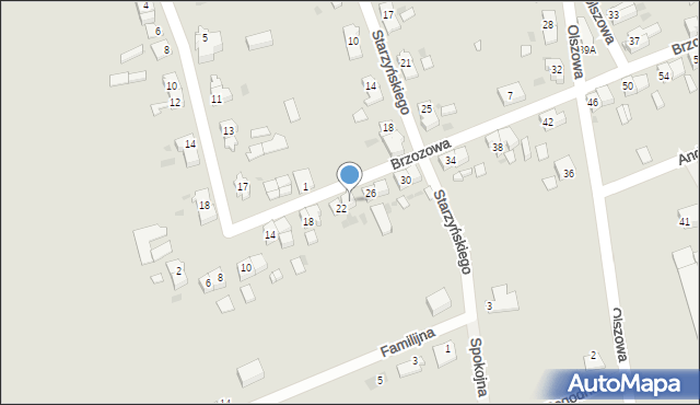 Strzegom, Brzozowa, 24, mapa Strzegom