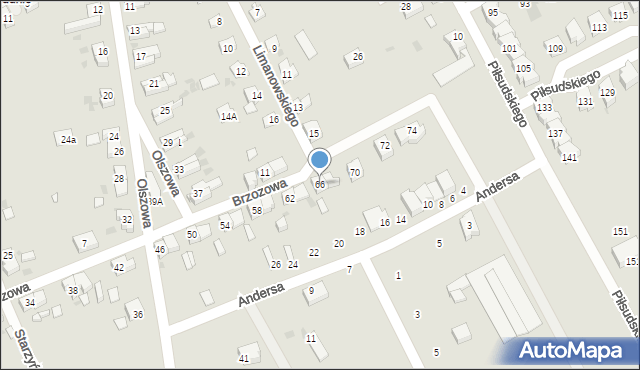 Strzegom, Brzozowa, 66, mapa Strzegom