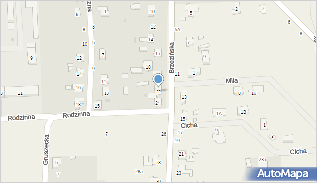 Strzelce Opolskie, Brzezińska, 22, mapa Strzelce Opolskie