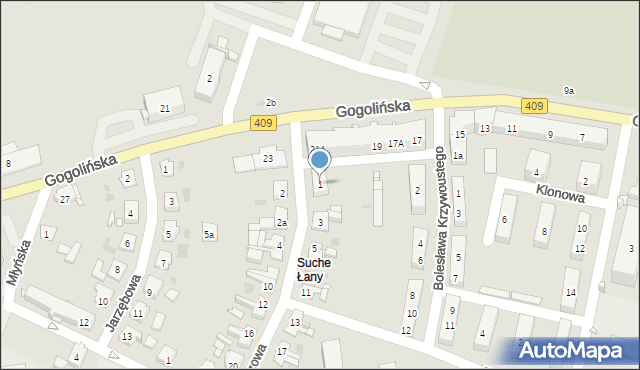 Strzelce Opolskie, Brzozowa, 1, mapa Strzelce Opolskie