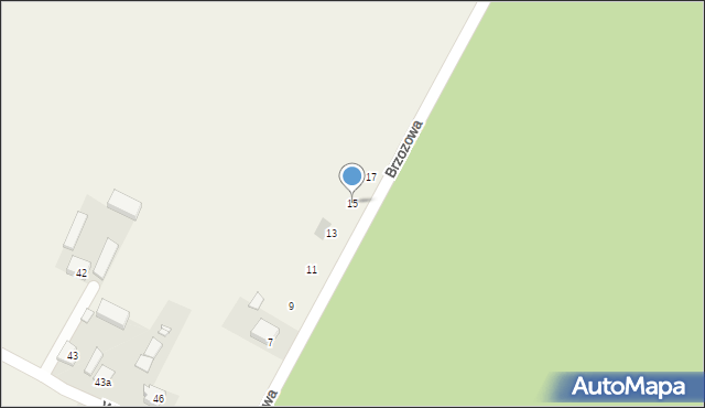 Strzyżew, Brzozowa, 15, mapa Strzyżew