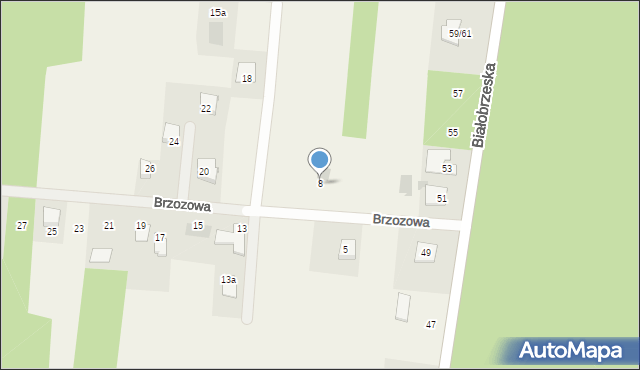 Sucha, Brzozowa, 8, mapa Sucha