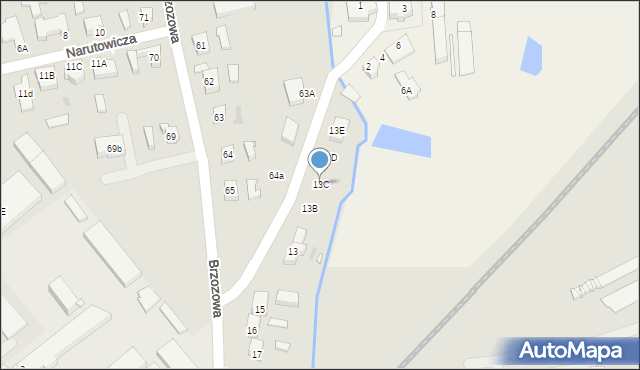 Sulechów, Brzozowa, 13C, mapa Sulechów