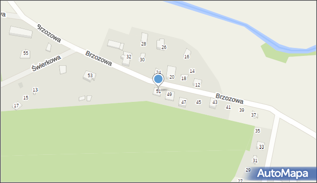 Sulęczyno, Brzozowa, 51, mapa Sulęczyno