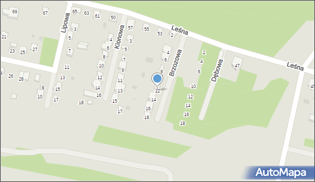 Sulejów, Brzozowa, 12, mapa Sulejów