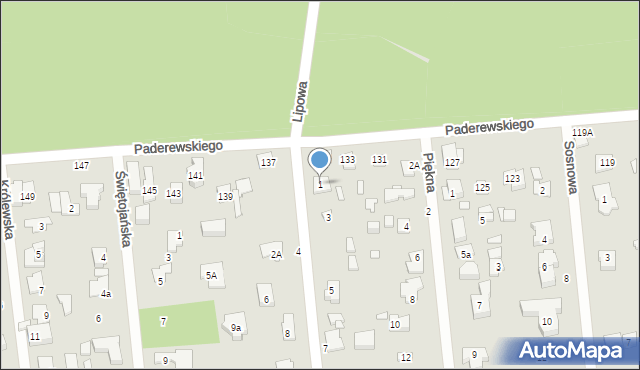 Sulejówek, Broniewskiego, 1, mapa Sulejówek