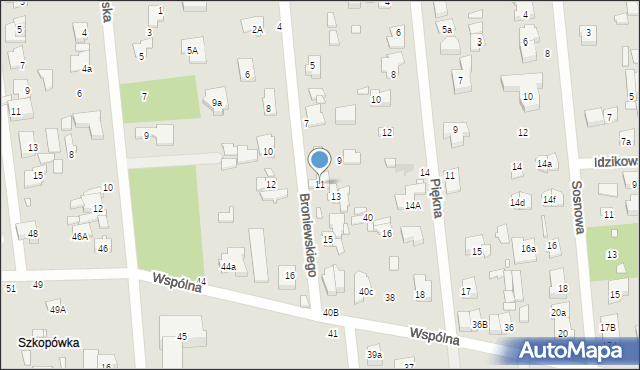 Sulejówek, Broniewskiego, 11, mapa Sulejówek