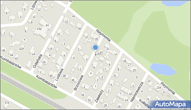 Sulejówek, Brzozowa, 8, mapa Sulejówek