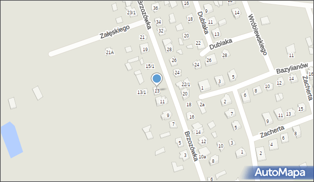 Supraśl, Brzozówka, 13, mapa Supraśl