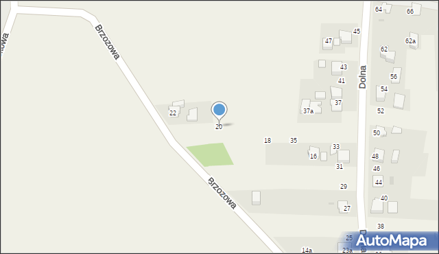 Suszec, Brzozowa, 20, mapa Suszec