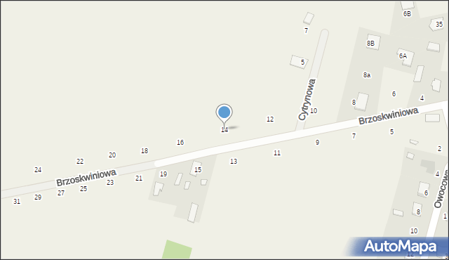 Suszno, Brzoskwiniowa, 14, mapa Suszno