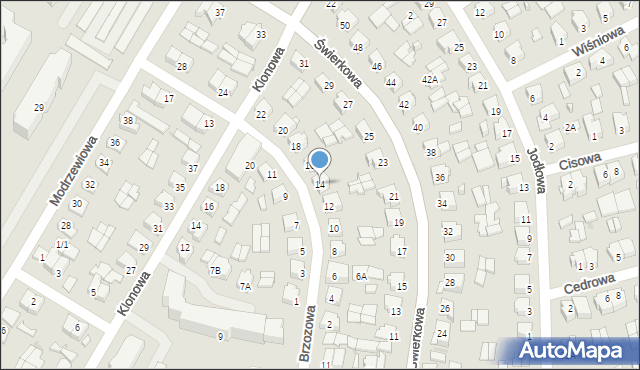 Suwałki, Brzozowa, 14, mapa Suwałk