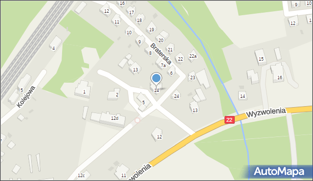 Swarożyn, Braterska, 14, mapa Swarożyn