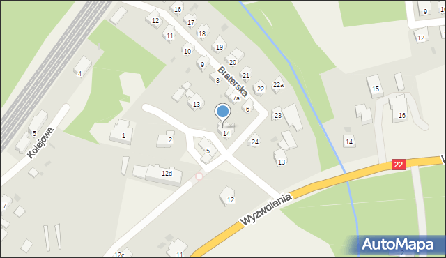 Swarożyn, Braterska, 14A, mapa Swarożyn