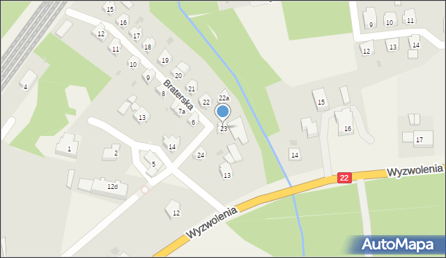 Swarożyn, Braterska, 23, mapa Swarożyn