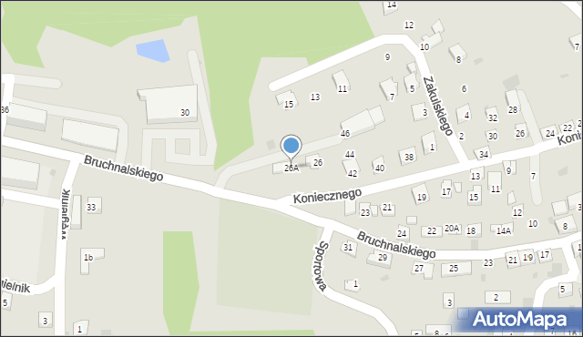 Świątniki Górne, Bruchnalskiego Kazimierza, 26A, mapa Świątniki Górne