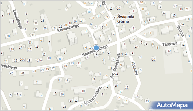 Świątniki Górne, Bruchnalskiego Kazimierza, 5, mapa Świątniki Górne