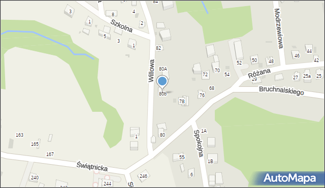 Świątniki Górne, Bruchnalskiego Kazimierza, 80b, mapa Świątniki Górne