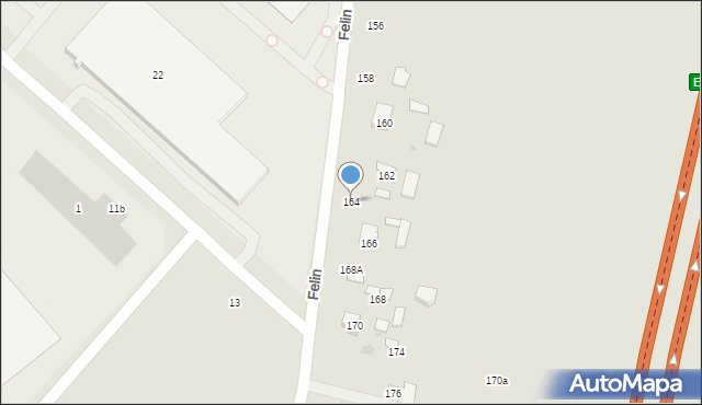 Świdnik, Brzegowa, 164, mapa Świdnika