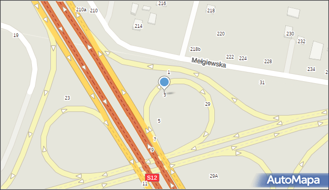 Świdnik, Brzegowa, 3, mapa Świdnika