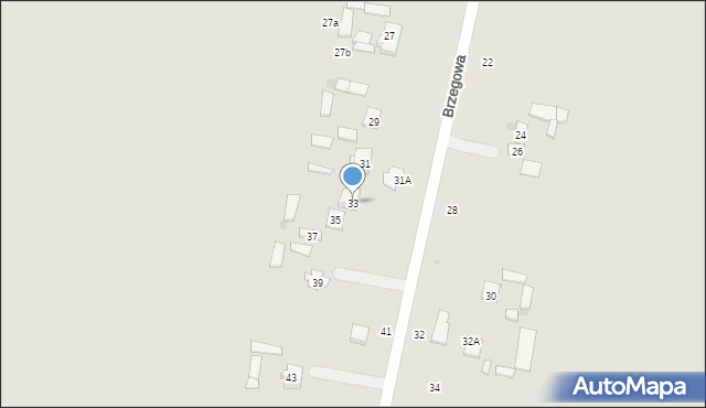 Świdnik, Brzegowa, 33, mapa Świdnika