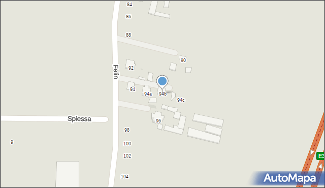 Świdnik, Brzegowa, 94b, mapa Świdnika