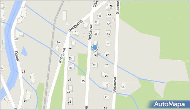 Świeradów-Zdrój, Brzozowa, 24, mapa Świeradów-Zdrój