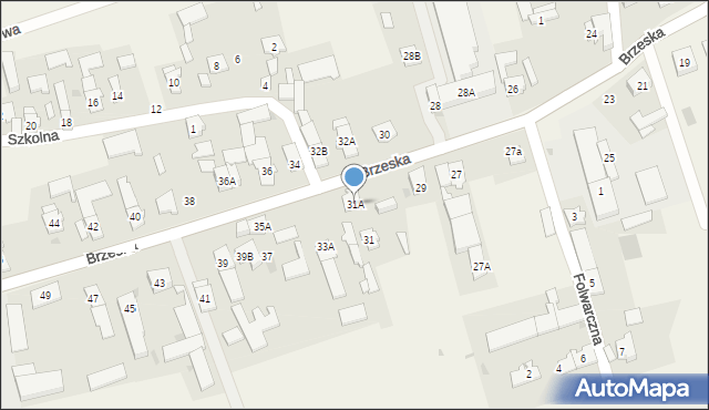 Świerczów, Brzeska, 31A, mapa Świerczów
