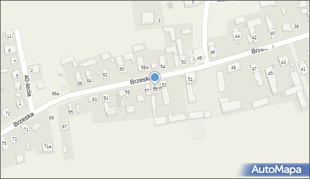 Świerczów, Brzeska, 55, mapa Świerczów