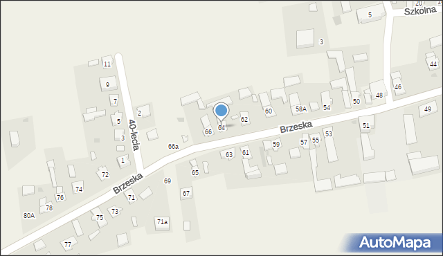 Świerczów, Brzeska, 64, mapa Świerczów
