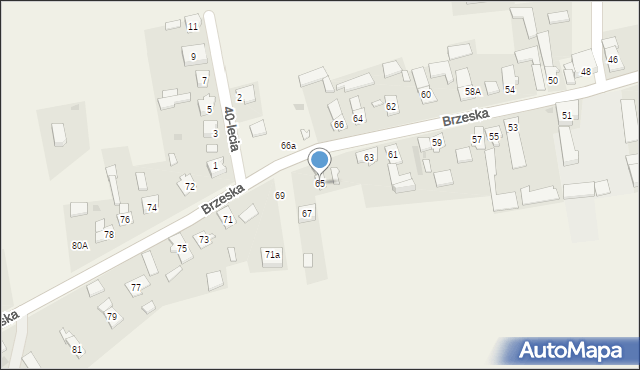 Świerczów, Brzeska, 65, mapa Świerczów