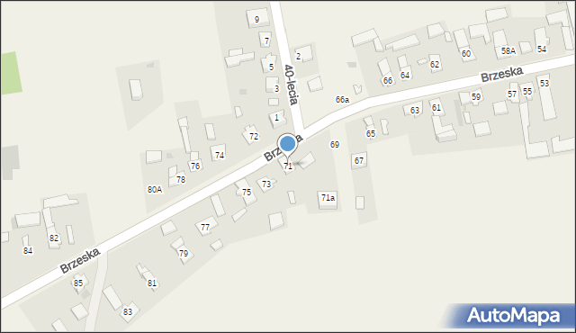 Świerczów, Brzeska, 71, mapa Świerczów