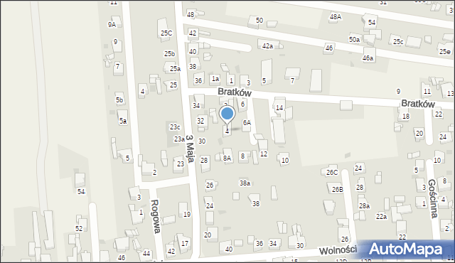 Świerklaniec, Bratków, 4, mapa Świerklaniec