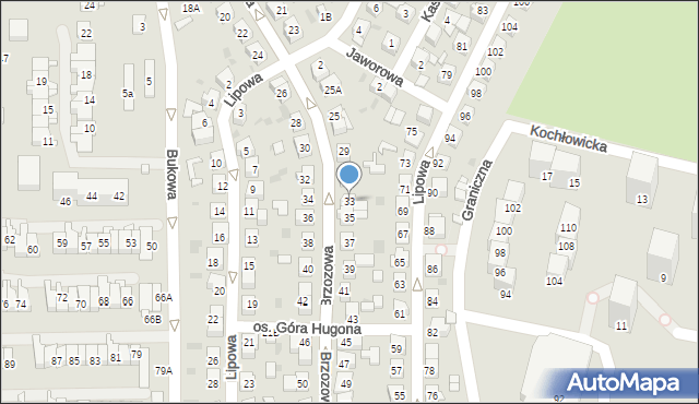 Świętochłowice, Brzozowa, 33, mapa Świętochłowice