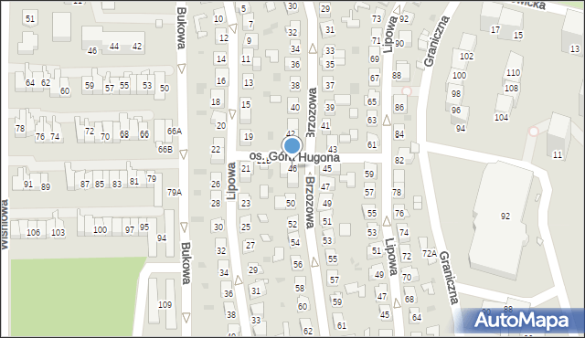 Świętochłowice, Brzozowa, 46, mapa Świętochłowice