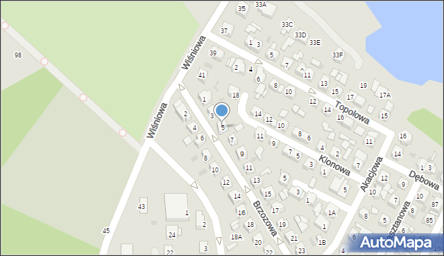 Świętochłowice, Brzozowa, 5, mapa Świętochłowice