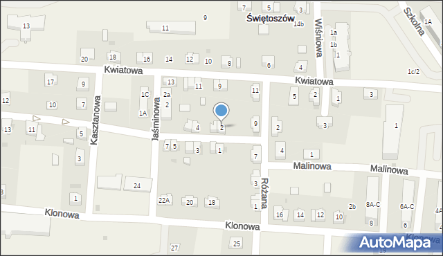 Świętoszów, Brzozowa, 2, mapa Świętoszów