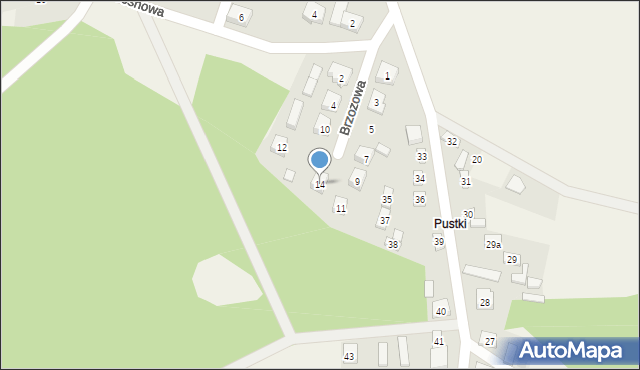 Świnice Warckie, Brzozowa, 14, mapa Świnice Warckie