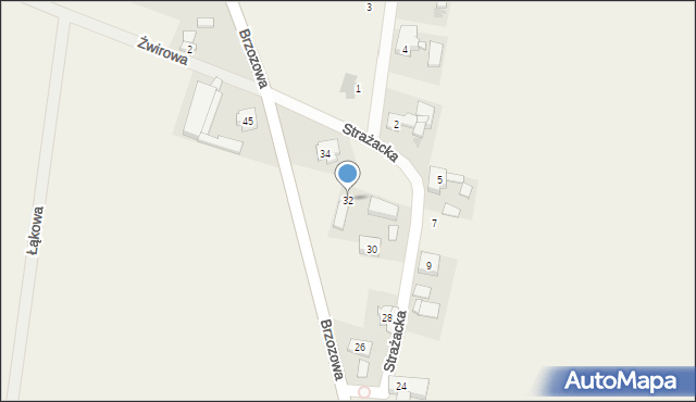 Świnków, Brzozowa, 32, mapa Świnków