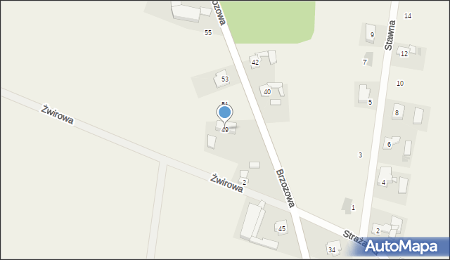 Świnków, Brzozowa, 49, mapa Świnków