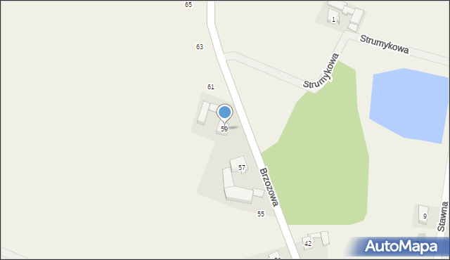 Świnków, Brzozowa, 59, mapa Świnków