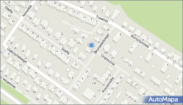 Świnoujście, Broniewskiego Władysława, 17, mapa Świnoujście