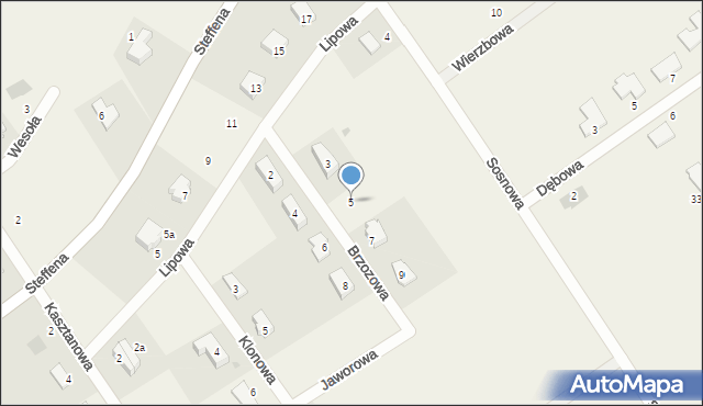 Sząbruk, Brzozowa, 5, mapa Sząbruk