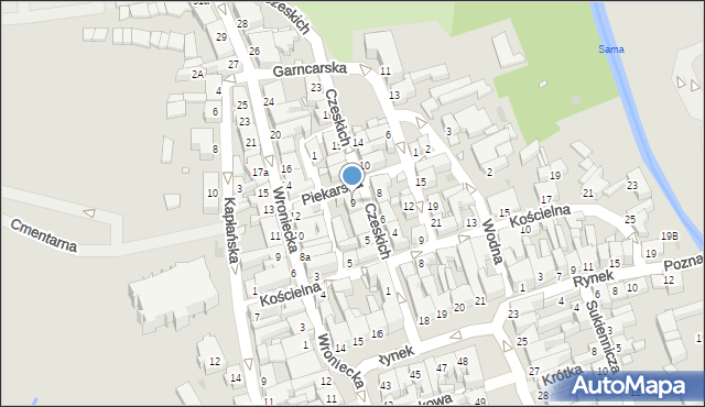 Szamotuły, Braci Czeskich, 9, mapa Szamotuły