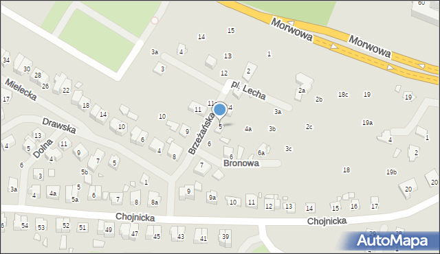 Szczecin, Brzeżańska, 5, mapa Szczecina