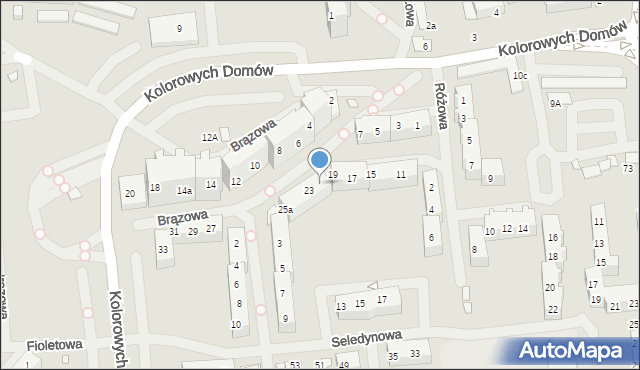 Szczecin, Brązowa, 21, mapa Szczecina