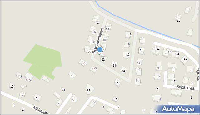 Szczecin, Brzoskwiniowa, 24, mapa Szczecina